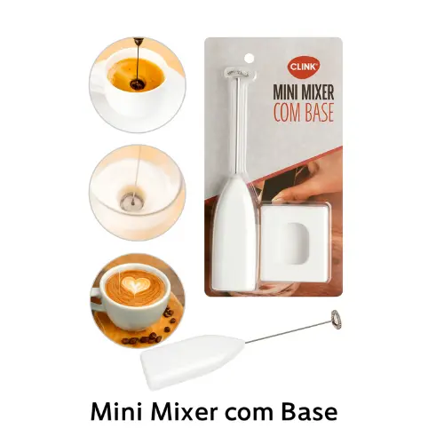 Mini Mixer Elétrico Portátil 20cm Para Café, Cappuccino e Bebidas