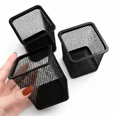 Organizadores de Mesa Porta Canetas e Lápis Metal Aramado Quadrado Premium
