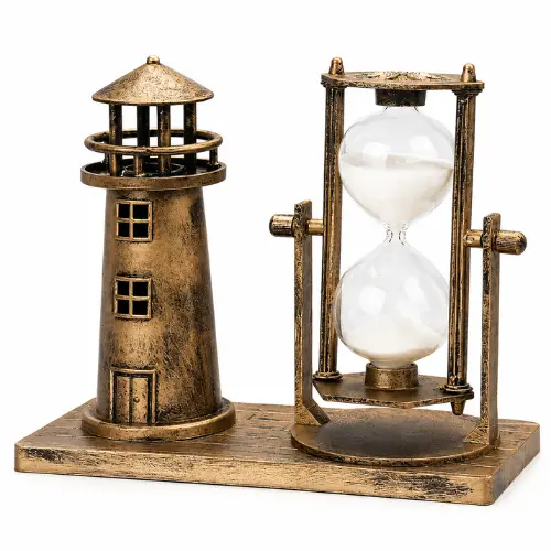 Decoração Ampulheta e Farol Decorativo Luxo para Sala e Escritório