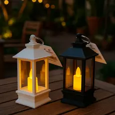 Mini Vela Luminária Lampião Decoração LED Lamparina Eletrônica 9cm