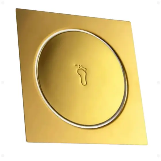 Ralo Click Quadrado 10x10 - Dourado