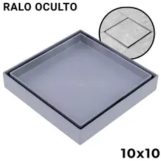 Ralo Quadrado Oculto 10x10 ABS para Banheiro e Área Externa