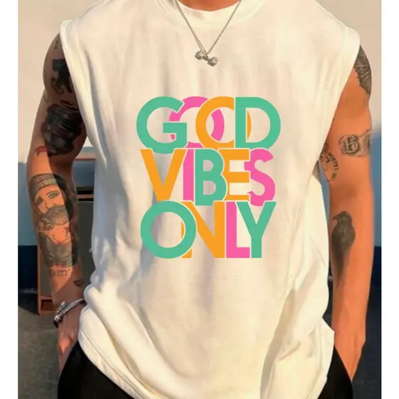 Regata Camisa Over Treino Good Vibes Camisa Solta Estampada