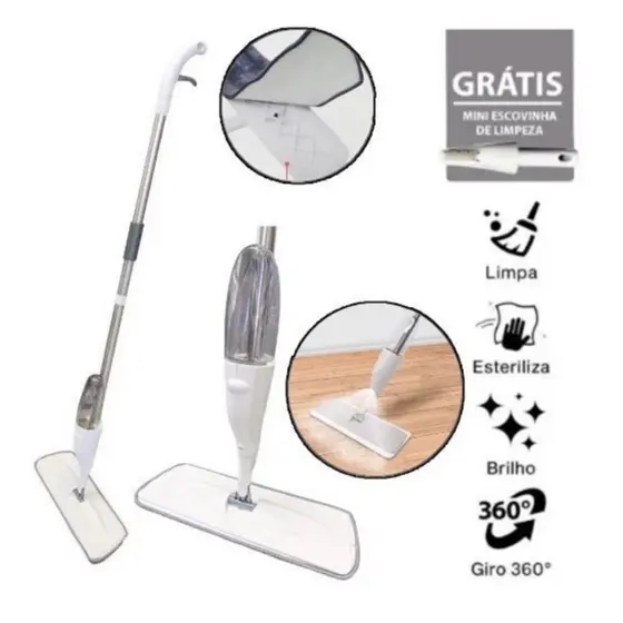 Mop spray Rodo Magico Esfregão Spray Mop borrifador coloca produto de limpeza  Limpa Fácil esteriliza limpa azulejo