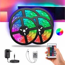 Fita Led  RGB  De 5 metros Com Controle Cores Variadas Para Decoração Luz Forte
