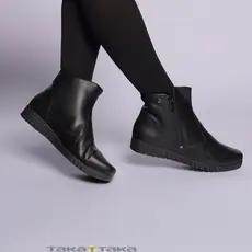 Bota Feminina Cano Baixo Anabela Casual Básica Envio 24Hrs