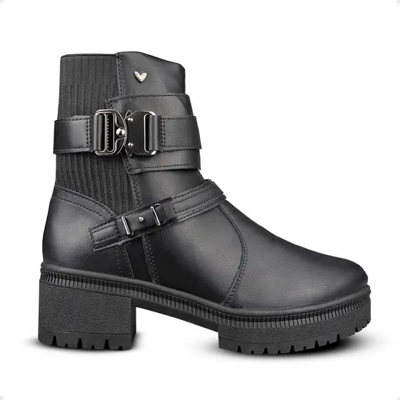 Bota Feminina Mississipi Cano Baixo Modelo Coturno Fashion Tratorada