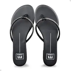 Chinelo Moleca de Dedo Tira Strass Preto Branco Nude Macio Tendência