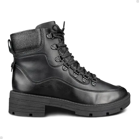 Bota Dakota Coturno Preto Feminino Básico Tratorado Moda Inverno