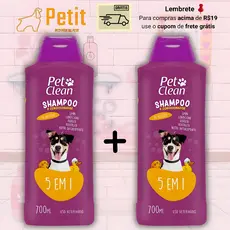 Kit 1 ou 2 Shampoo e Condicionador Cachorro e Gato Pet Clean - 700 ml