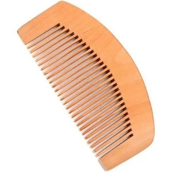 Pente Madeira Bolso Portátil Meia Lua Barba Bigode Barbeiro