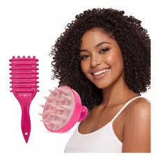 Kit Escova Fitagem De Cachos +massageadora + Touca De Cetim Sortidas/aleatorias