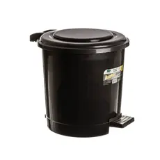 Lixeira Com Pedal 7,5 Litros Preta Plástica Durável Banheiro Cozinha Pequena Doméstica Higiênica