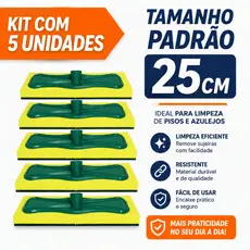 Kit Com 5 Rodo Abrasivo Esfregão Limpa Azulejo Piso Piscina Lava Quintal Garagem