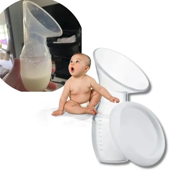 Coletor de leite ou Pote para Armazenamento de Leite Materno 150ml em Silicone BPA Free Atóxico