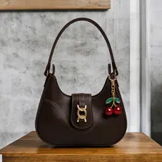 Bolsa Charm Casual de Ombro + Chaveiro Cereja Estiloso