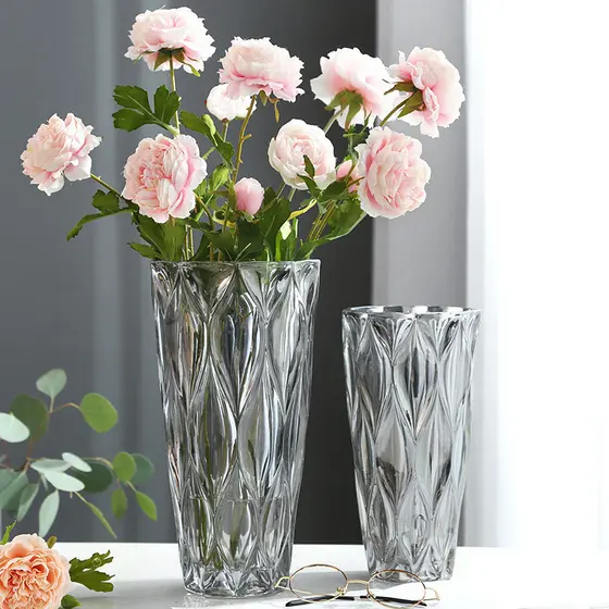 Vaso de Vidro de Cristal, Vaso Decorativo Moderno, Vasos de Cristal Transparente Para Decoração