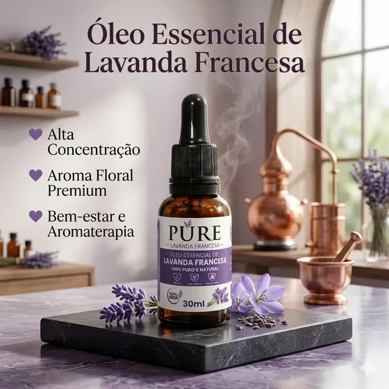 Óleo Essencial de Lavanda Francesa Conta Gotas 30ML