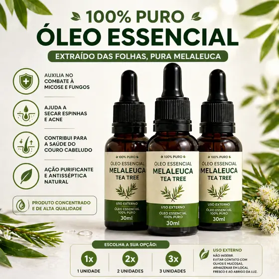 Oleo Essencial Melaleuca 100% Puro 30ML