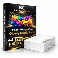 Papel Fotográfico Foto Dupla Face 230g A4 Glossy À Prova D'água Pacote 100 Folhas Premium