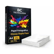 Papel Fotográfico Foto Dupla Face 120g A4 Glossy À Prova D'água Pacote 100 Folhas Premium