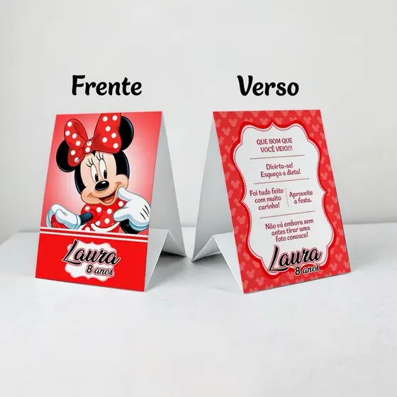 Plaquinha de agradecimento - Centro de mesa FRENTE E VERSO (Qualquer tema)