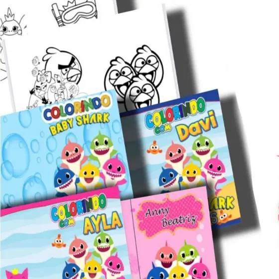 KIT 20 LIVRINHOS COLORINDO COM CAPA COM GIZ DE CERA PERSONALIZADA COM SEU TEMA FESTAS, ANIVERSARIO EM GERAL
