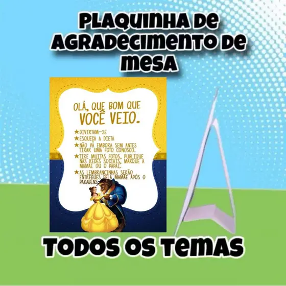 Plaquinhas para mesa agradecimento / Todos os temas
