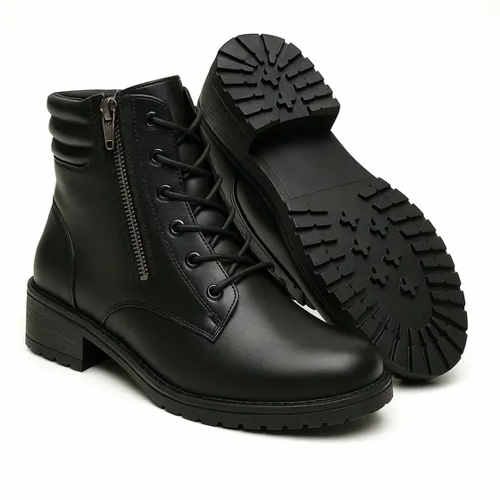 Bota Coturno Feminino Salto baixo Casual Confortável Leve Presente