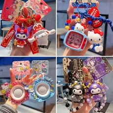 Em destaque Desenho animado 64 PCS Kuromi Sanrio Chaveiro Pingente Casal Bolsa Escolar Pingente
