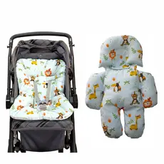 Kit Capa de Carrinho + Apoio Redutor 100% Algodão Menino Menina Estampado, Combo com 2 Peças