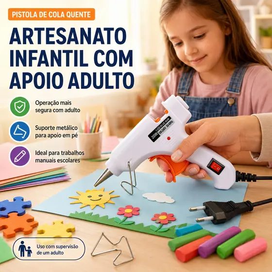 Pistola de derretimento quente 20 W branco Casa elétrica DIY Pequena 7mm mangueira de borracha perfeitamente adaptado