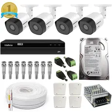 Kit Intelbras 4 Câmeras HD 720p Com HD CFTV Completo