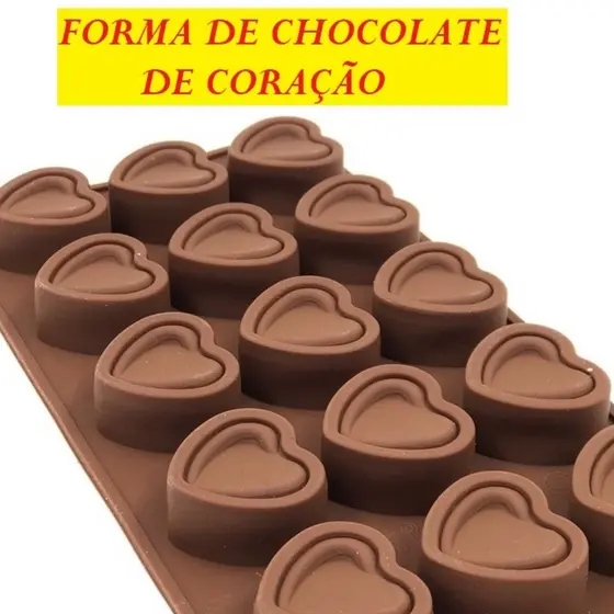 Oferta Forma De Chocolate Coração Diamond De Silicone 21x10,2Cm Molde Decorativo Multiuso Para Doces Gelo