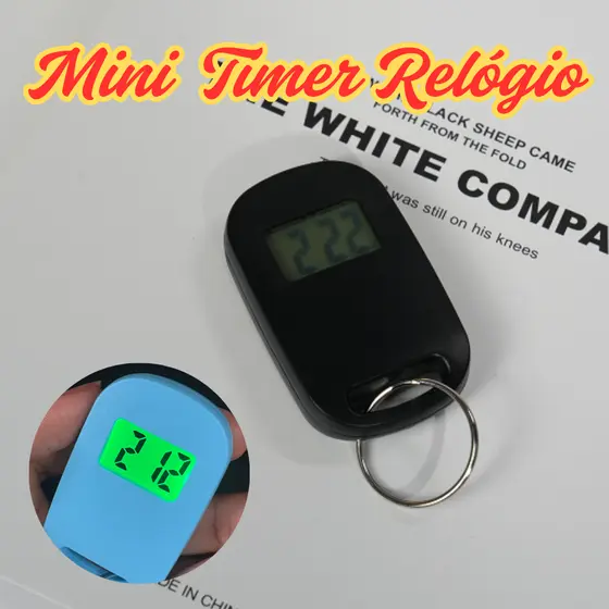 Mini Timer Relógio De Bolso 3,5X6,5Cm Com Chaveiro Portátil Para Sua Bolsa LED Verde Digital Útil