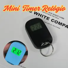 Mini Timer Relógio De Bolso 3,5X6,5Cm Com Chaveiro Portátil Para Sua Bolsa LED Verde Digital Útil