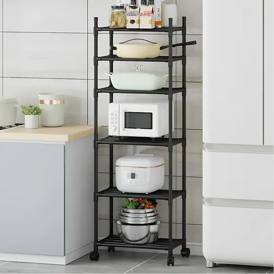 Estante 1,70cm Rack Multiuso 6 Camadas Prateleira Armazenamento Móvel Organizadora Banheiro Cozinha