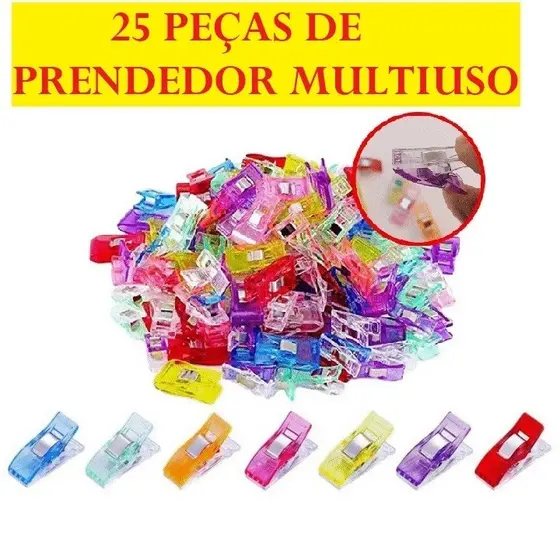 Prendedor De Plástico Multiuso 25 Peças De Pregadores Top Útil Prático E Fácil Para Costura