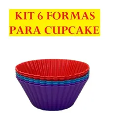 Kit 6 Forminha Formas 7,5x4,5x3,5CM De Silicone Para CupCake Mini Bolos Doces Multiuso Prático De Desenformar