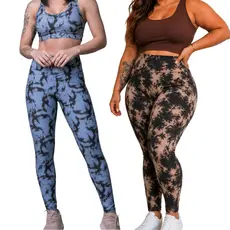 KIT C/2 Calças Legging's Estampadaa Feminina Cintura Média Zero Transparencia
