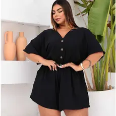 Macaquinho Plus Size feminino macacão Moda Verão TAMANHO UNICO