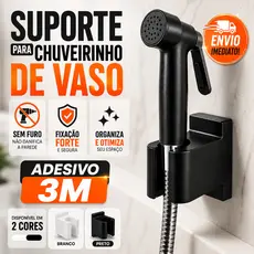 Suporte Chuveirinho Ducha Higiênica Adesivo Parede Instalação Sem Furo Fita Dupla Face 3M