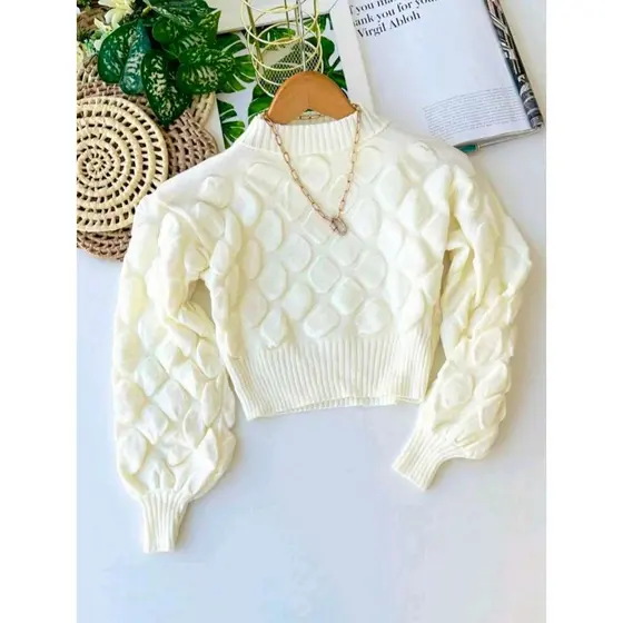 Blusa Manga Longa Estampado Bolinho Coleção Inverno 2026 Moda Feminina