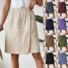Calça Casual Feminina com Bolso Disponível em 25 Cores Sólidas Modelagem Confortável Moda 2026
