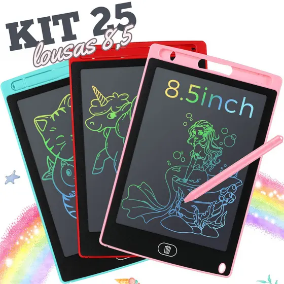 25 Lousas Magica Tablet Lcd 8.5 Polegadas Escrever Pintar e Desenhar