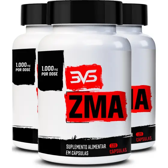 3VS Premium Precursor Testo 3 Unidades Do Zma 1000mg Ultra Concentrado Fórmula Exclusiva 120 Caps