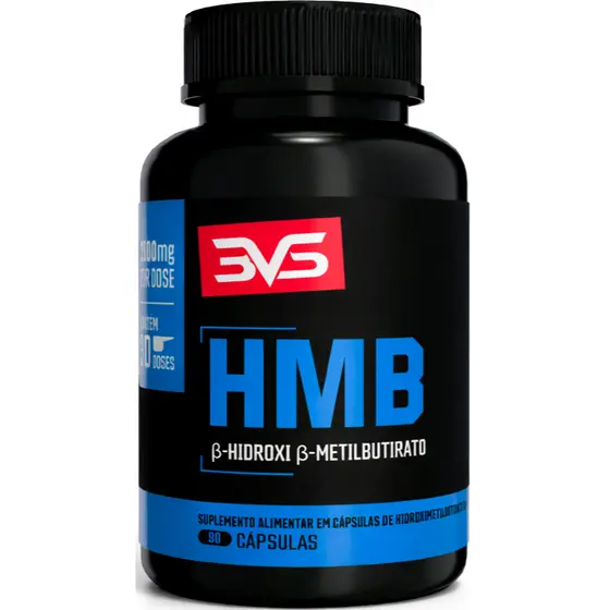 HMB 1500mg Fórmula Avançada Máxima Pureza Força Recuperação Muscular Desempenho Treino 90 Cápsulas 3VS
