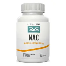 NAC 600mg N-Acetil L-Cisteína Alta Pureza Suporte Antioxidante Detox Metabólico Uso Diário