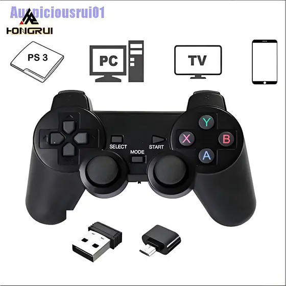 Auspiciosorui01  Controle De Jogo Sem Fio De 2.4Ghz Gamepad Para Ps3 Pc Tv