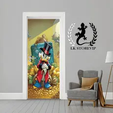 adesivo para porta Tio Patinhas dentro do cofre 83x213 Premium